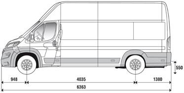 Довжина Fiat Ducato Maxi Furgone Lastrato L4H3