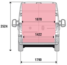Ширина багажнику Fiat Ducato Furgone Lastrato L3H2 MY2025