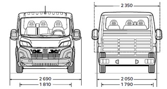 ширина Fiat Ducato Cab 35 Maxi XL L4